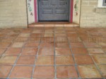 Mexican Saltillo paver tile completely stripped to bare tile and sealed with penetrating sealer. (natural look, no added shine)