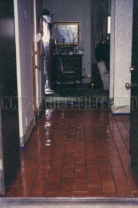 Interior brick floors acid washed, neutralized and sealer with masonry lacquer.