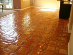 Mexican Saltillo paver tile completely stripped to bare tile and sealed with water based acrylic paver sealer. (medium shine)