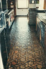 Mexican Saltillo paver tile completely stripped to bare tile and sealed with water based acrylic paver sealer.  (low shine)