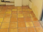 Mexican Saltillo paver tiles completely stripped to bare tile, acid washed and sealed with medium shine sealer.
